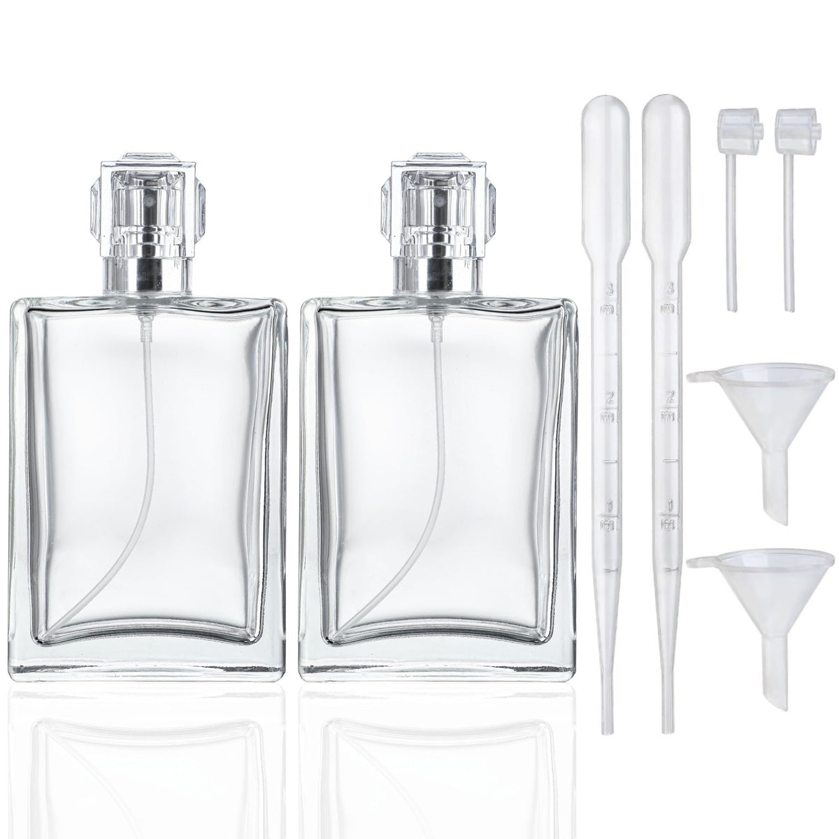 2 Pack 100ml Refillable Glass Spray Bottles I535010