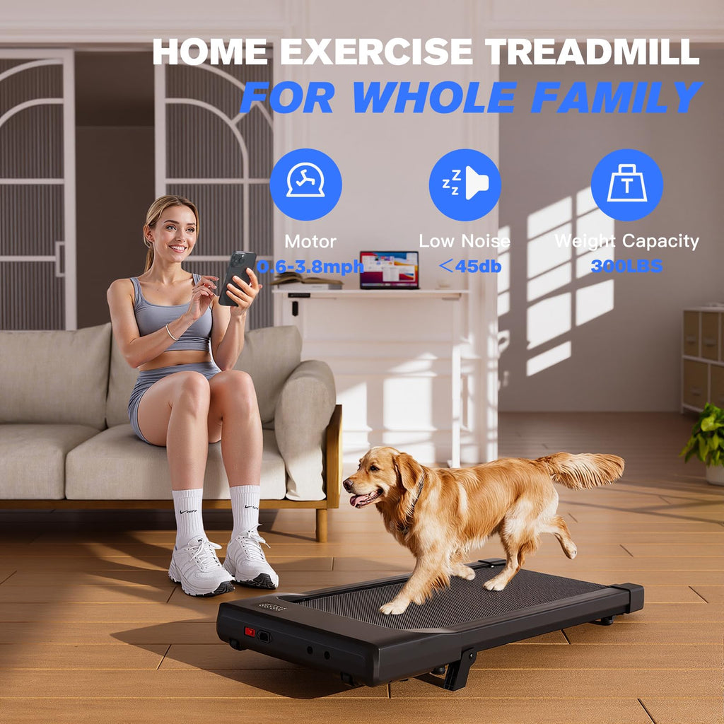 Walking Pad with Incline, 2.5 HP Under Desk Treadmill, 300 lbs Capacity T8640