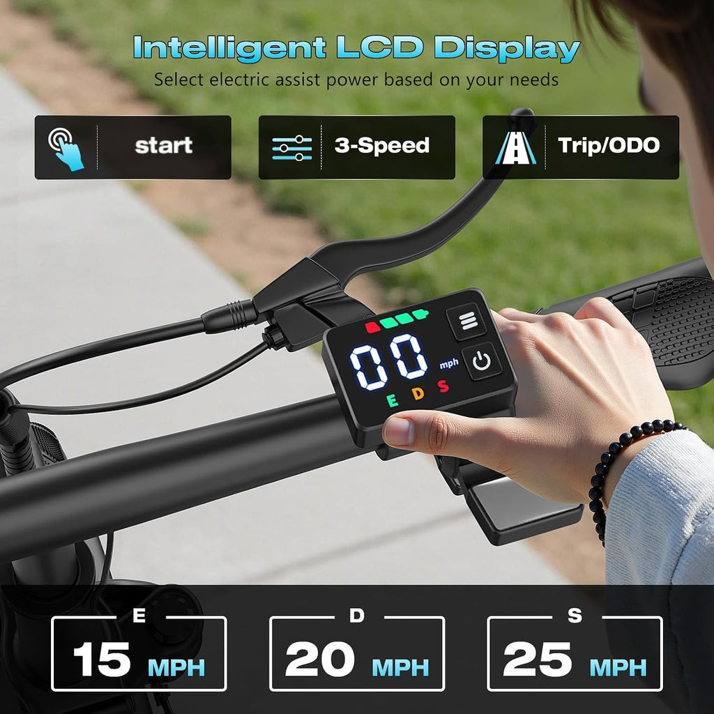 Electric Scooter with Seat, 1000W Peak Motor, 25 MPH, 14" Pneumatic Tires N248311