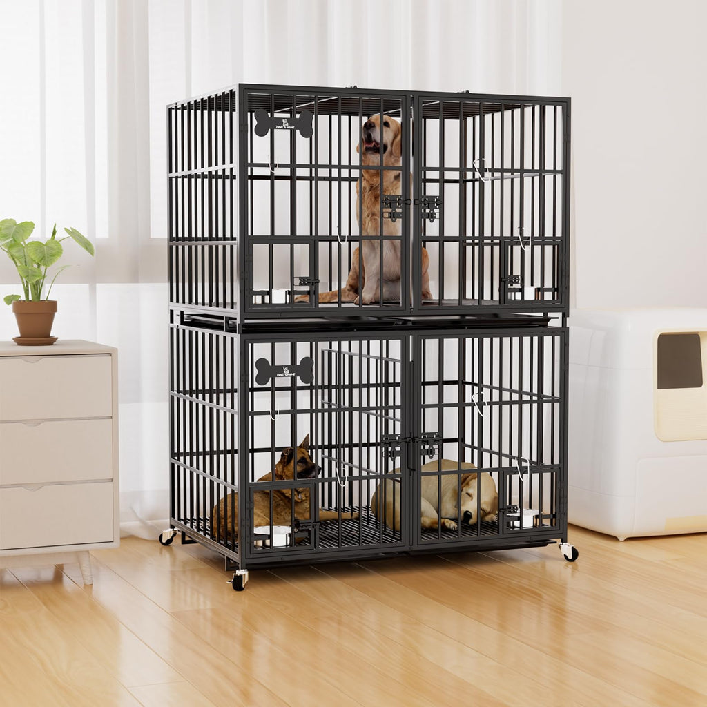 42" Stackable Heavy Duty Metal Dog Crate with Divider Z439