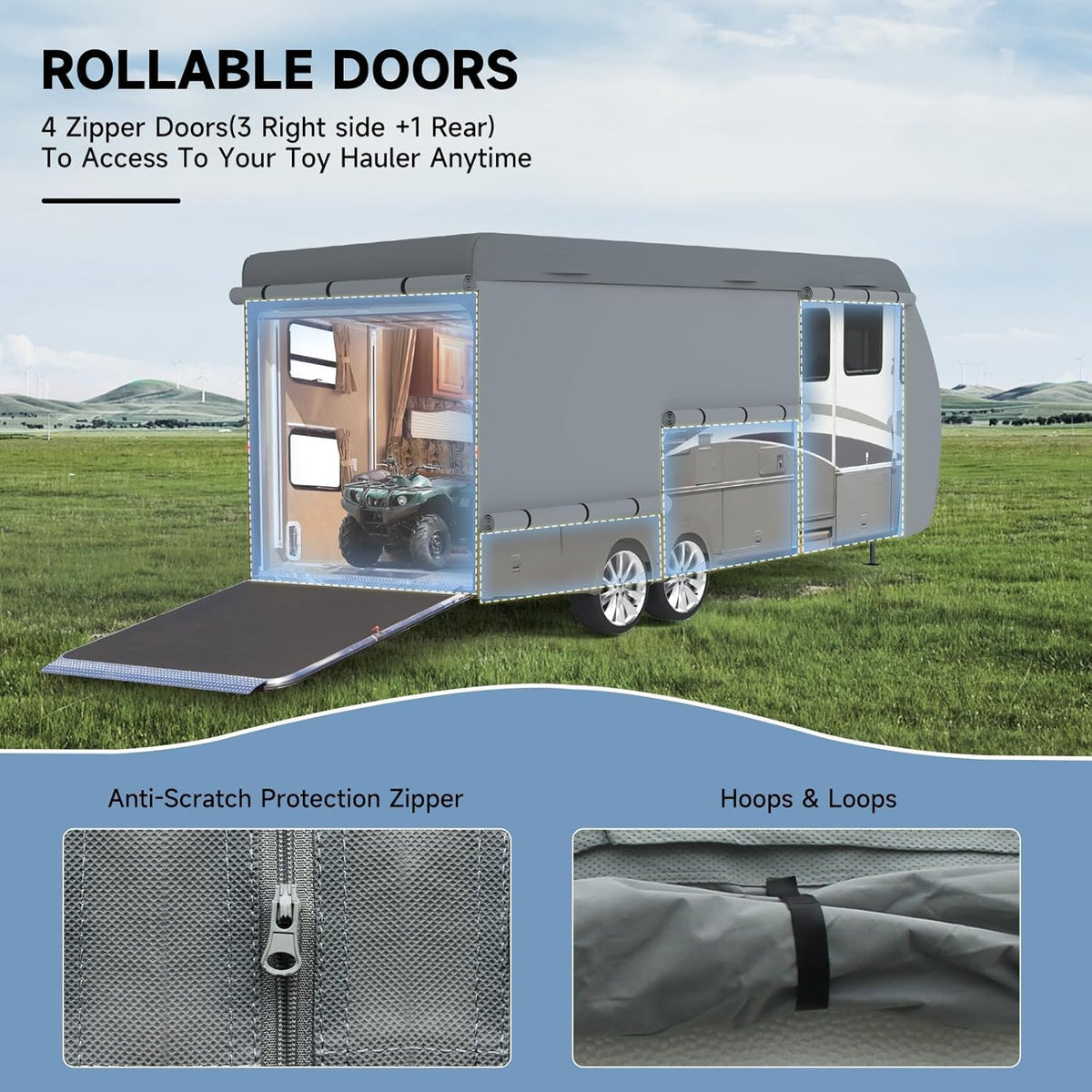 9 Layers Heavy Duty RV Trailer Cover Fits 14'-16' W45575