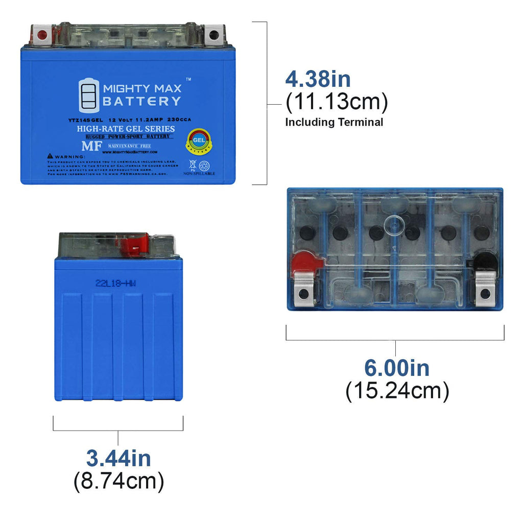 YTZ14S GEL Replacement Battery A3026