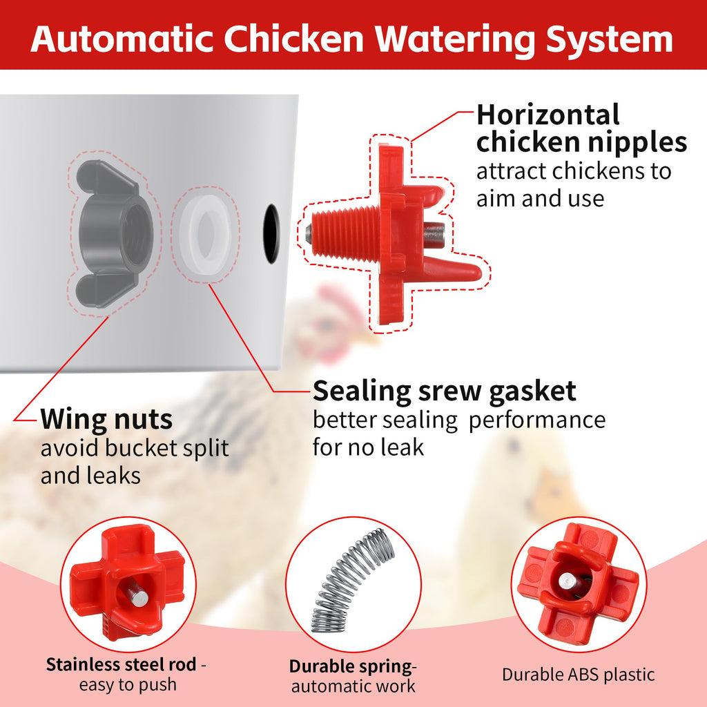 12 Pcs Horizontal Chicken Waterer Nipples with Drill Bit F71427