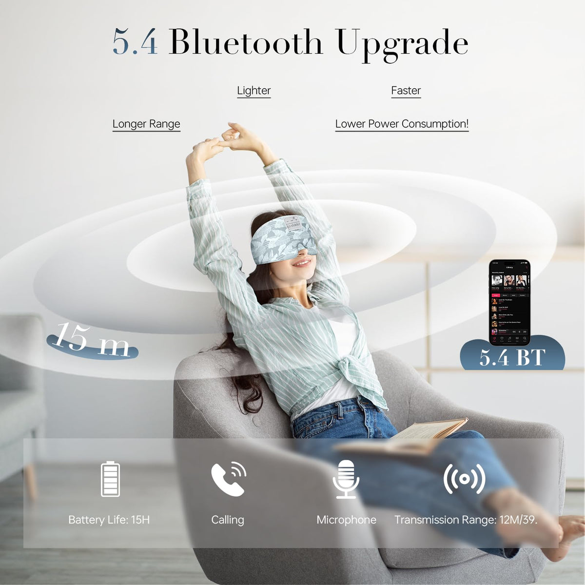 Bluetooth Sleep Mask with Headphones W237117