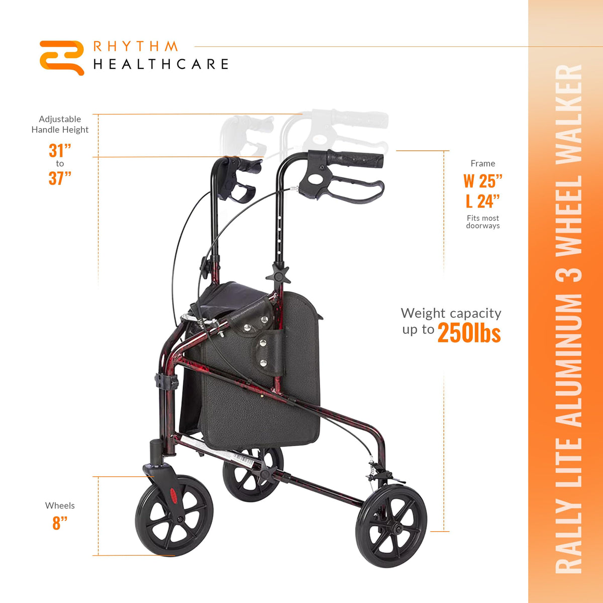 3-Wheel Rollator Walker B105
