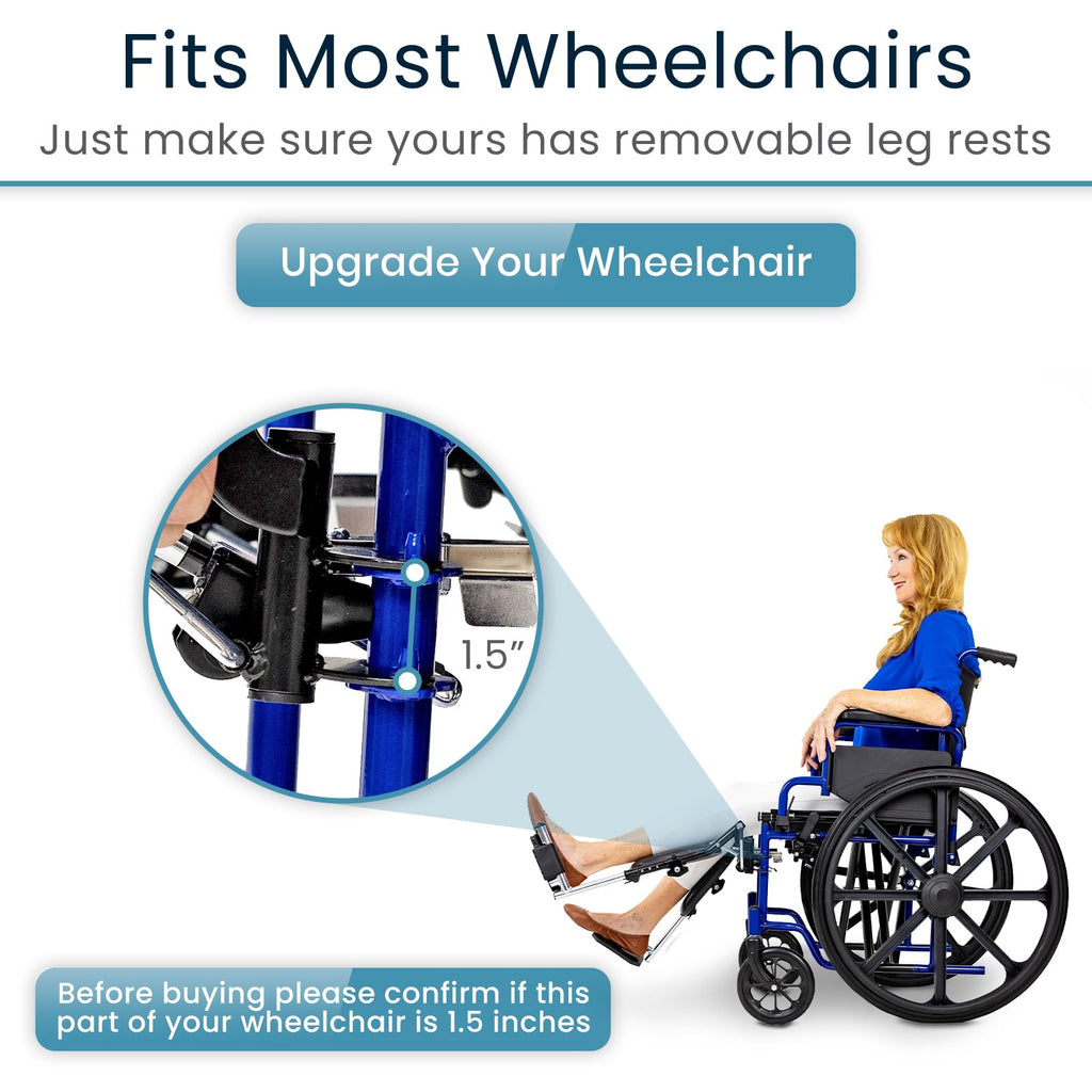 Elevating Wheelchair Footrests with Padded Calf Pads (2 Pack) G2604