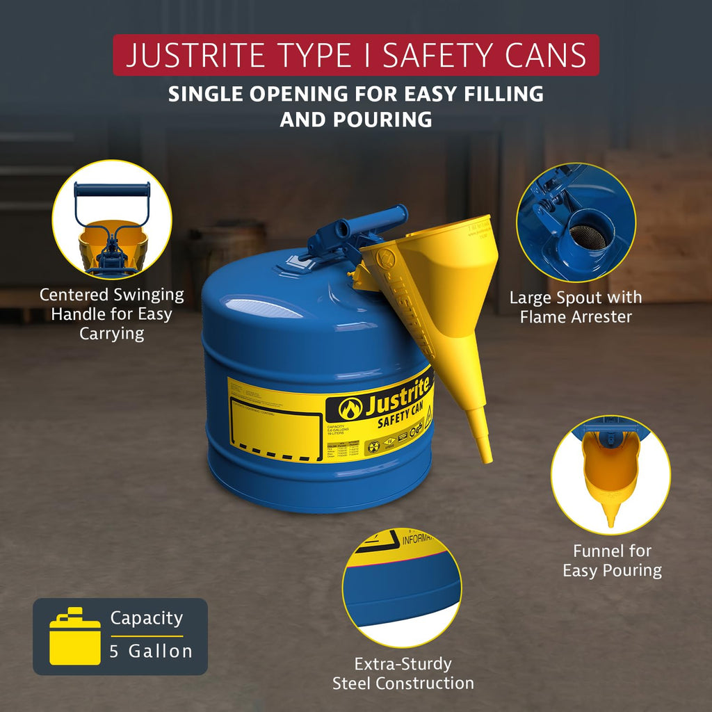 Blue Galvanized Steel Kerosene Safety Can Z6287