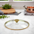 10" Tempered Glass Lid with Steam Vent & Stainless Steel Rim U607