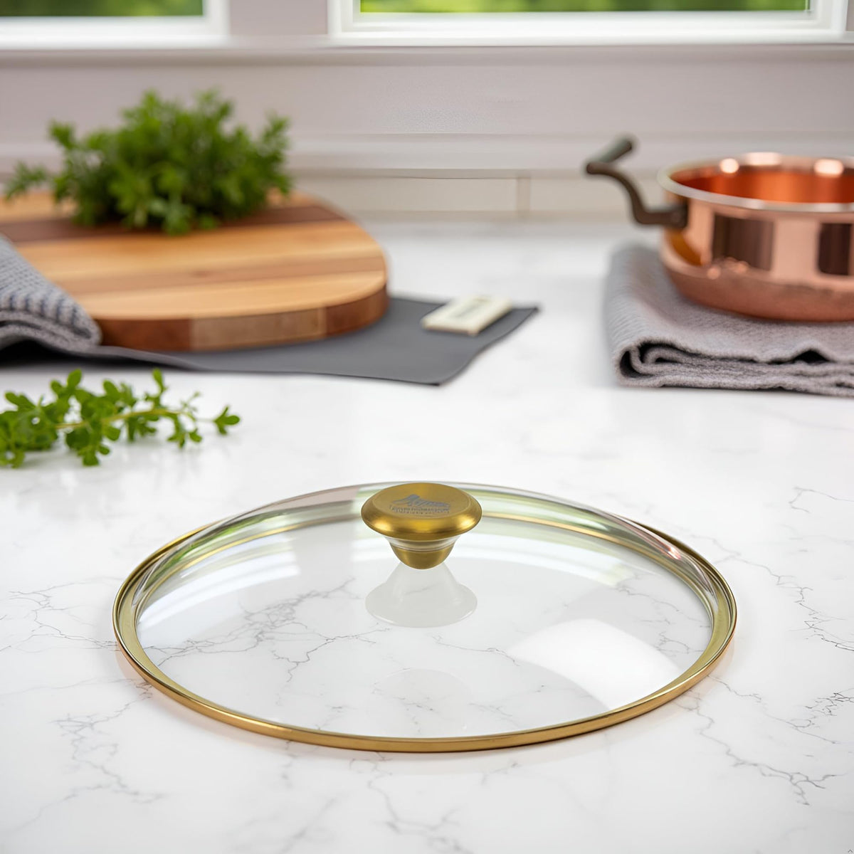 10" Tempered Glass Lid with Steam Vent & Stainless Steel Rim U607