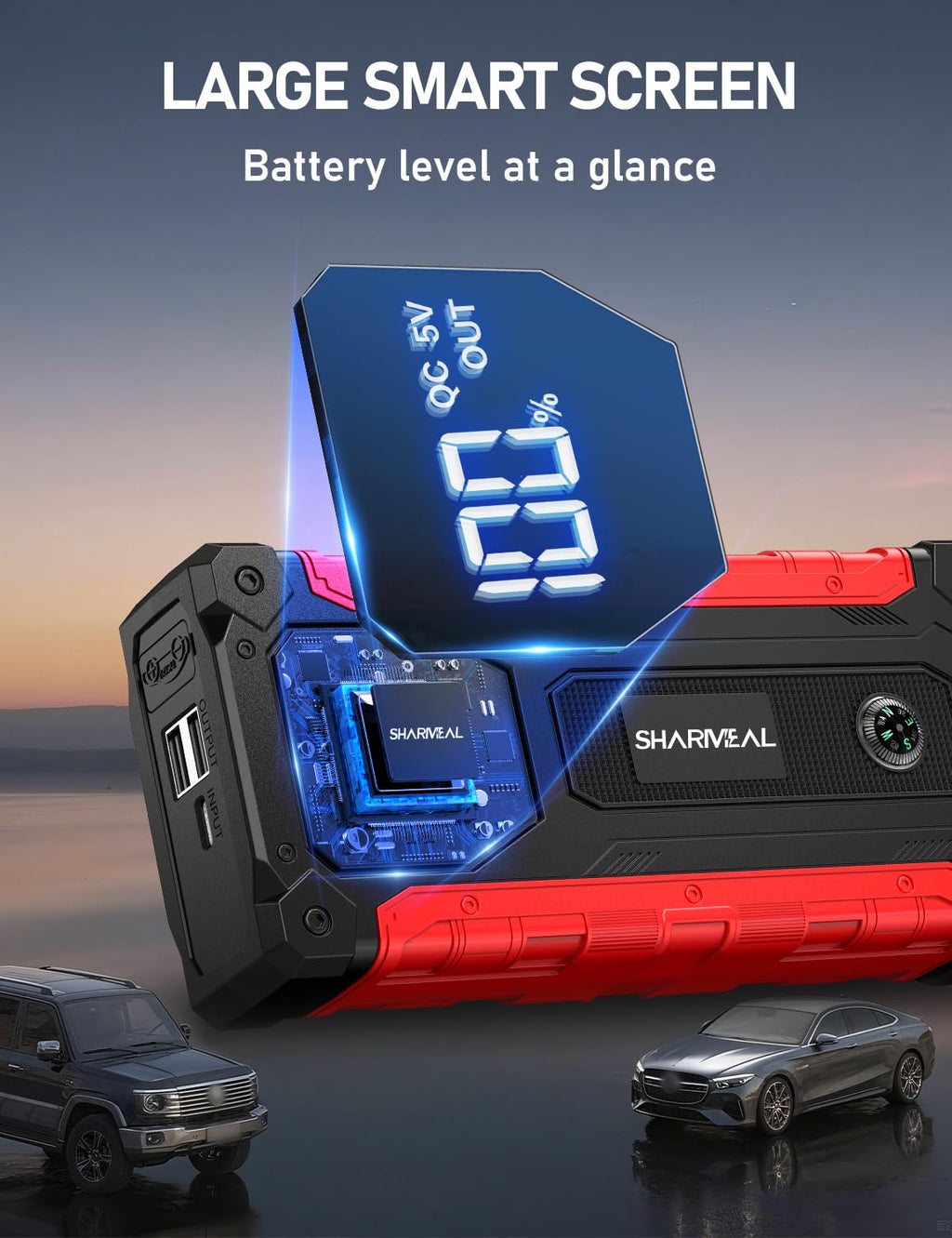 8000A 12V Portable Jump Starter with PD 30W Charger B661483