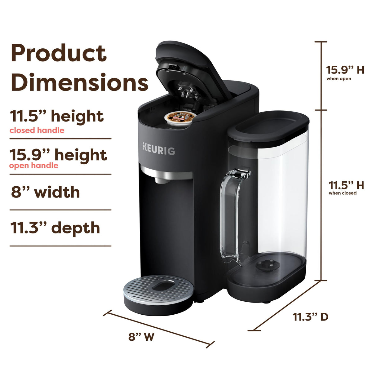 Black Single Serve K-Cup Pod Coffee Maker Y909271