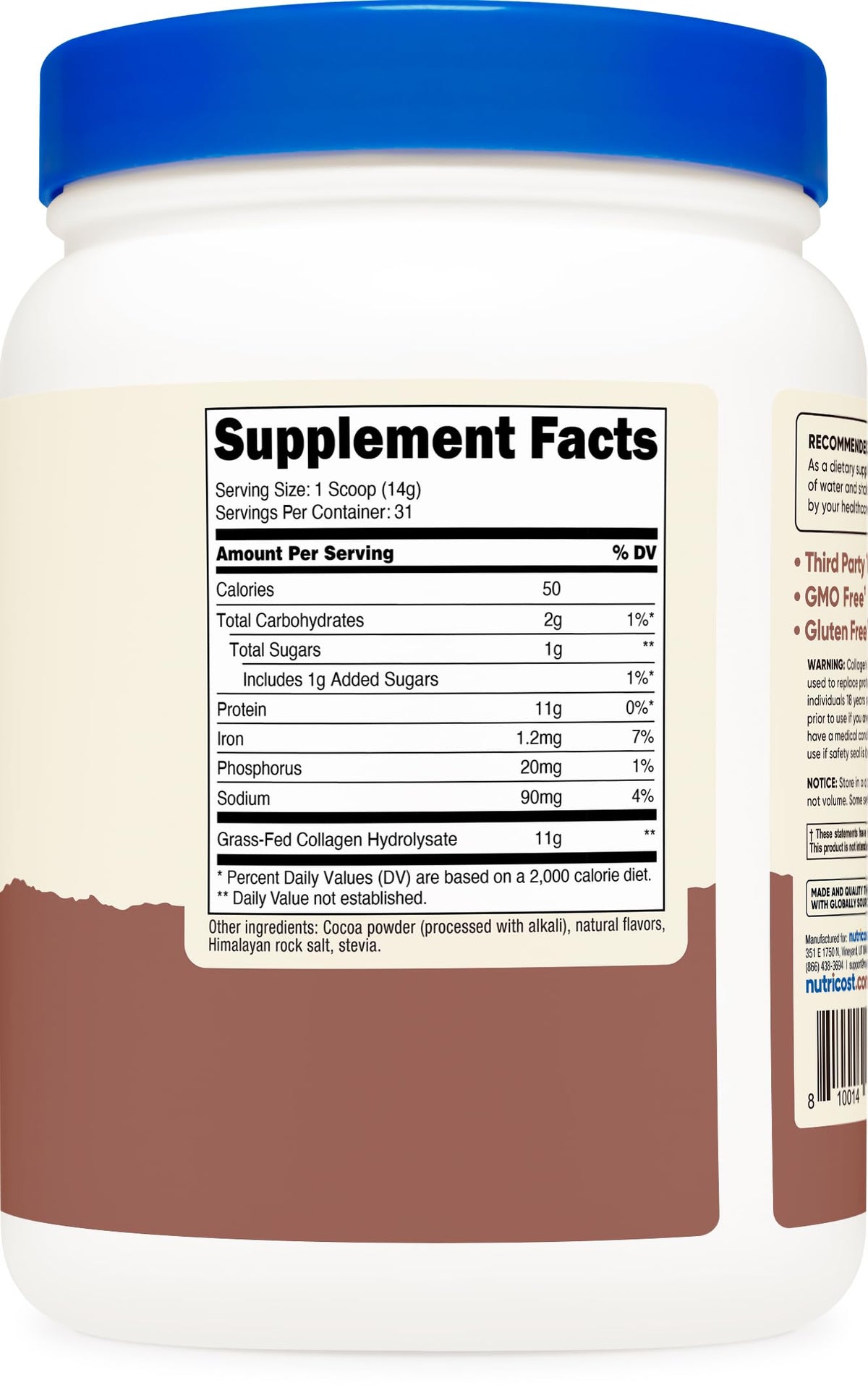 Collagen Peptides Powder 1LB Chocolate E732