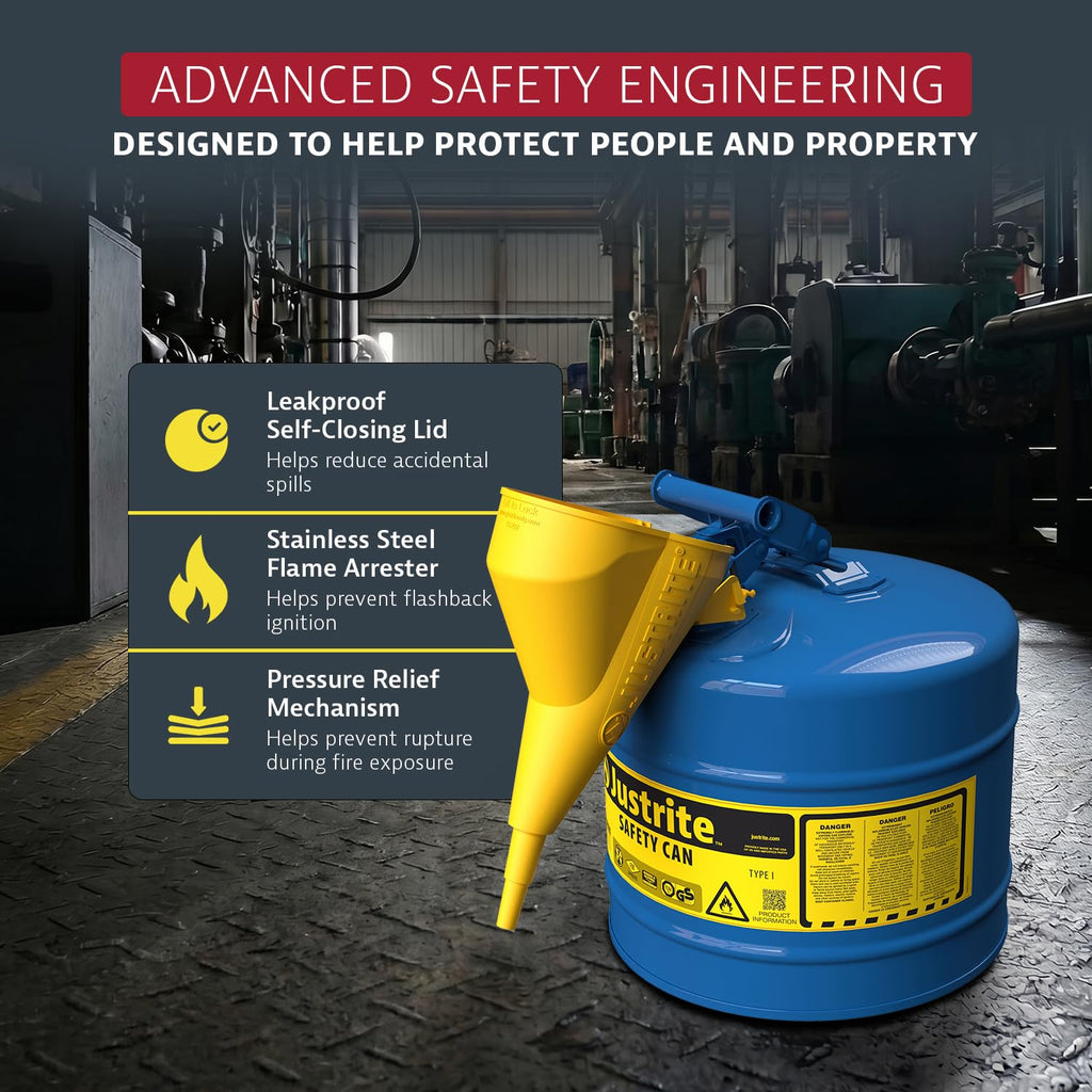 Blue Galvanized Steel Kerosene Safety Can Z6287