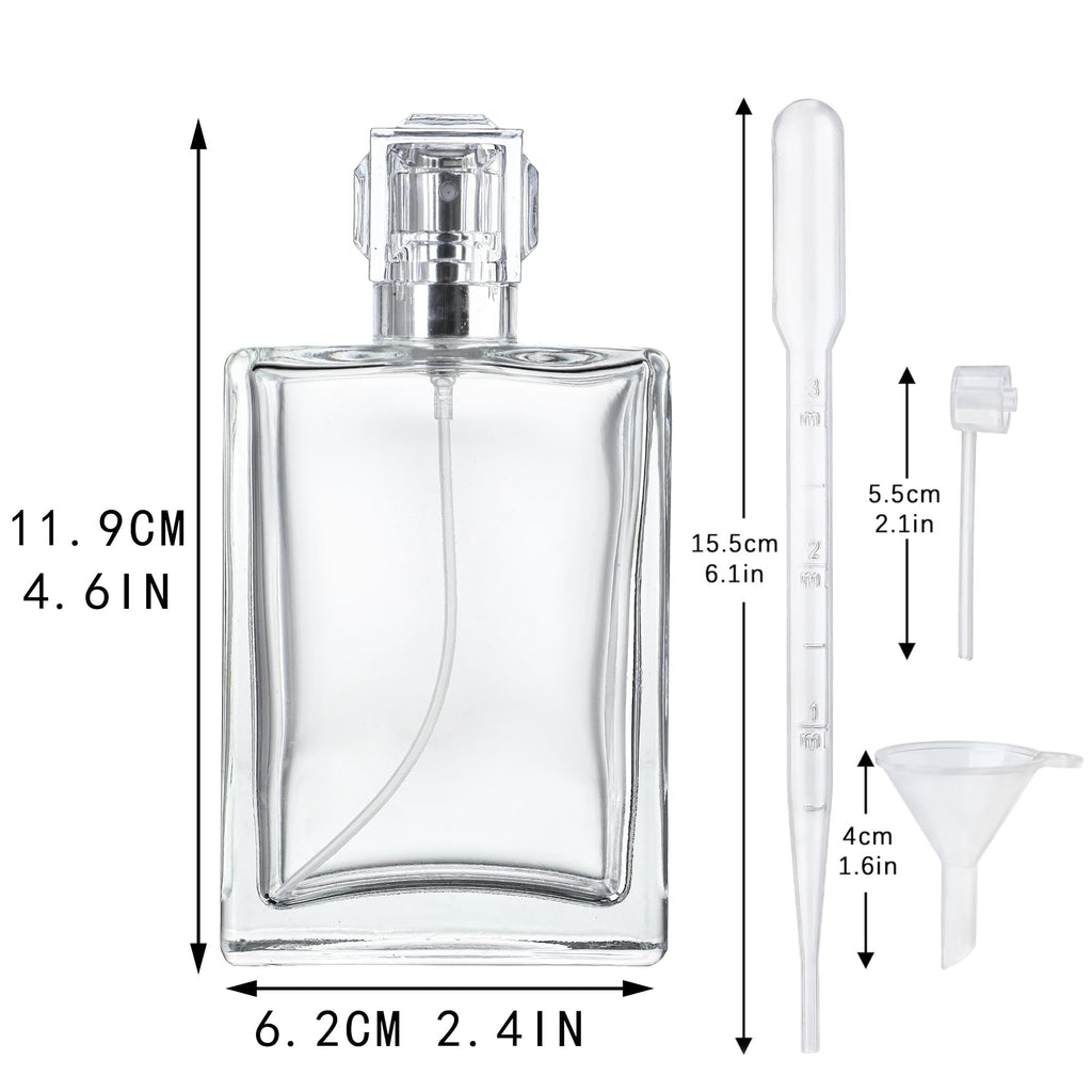 2 Pack 100ml Refillable Glass Spray Bottles I535010