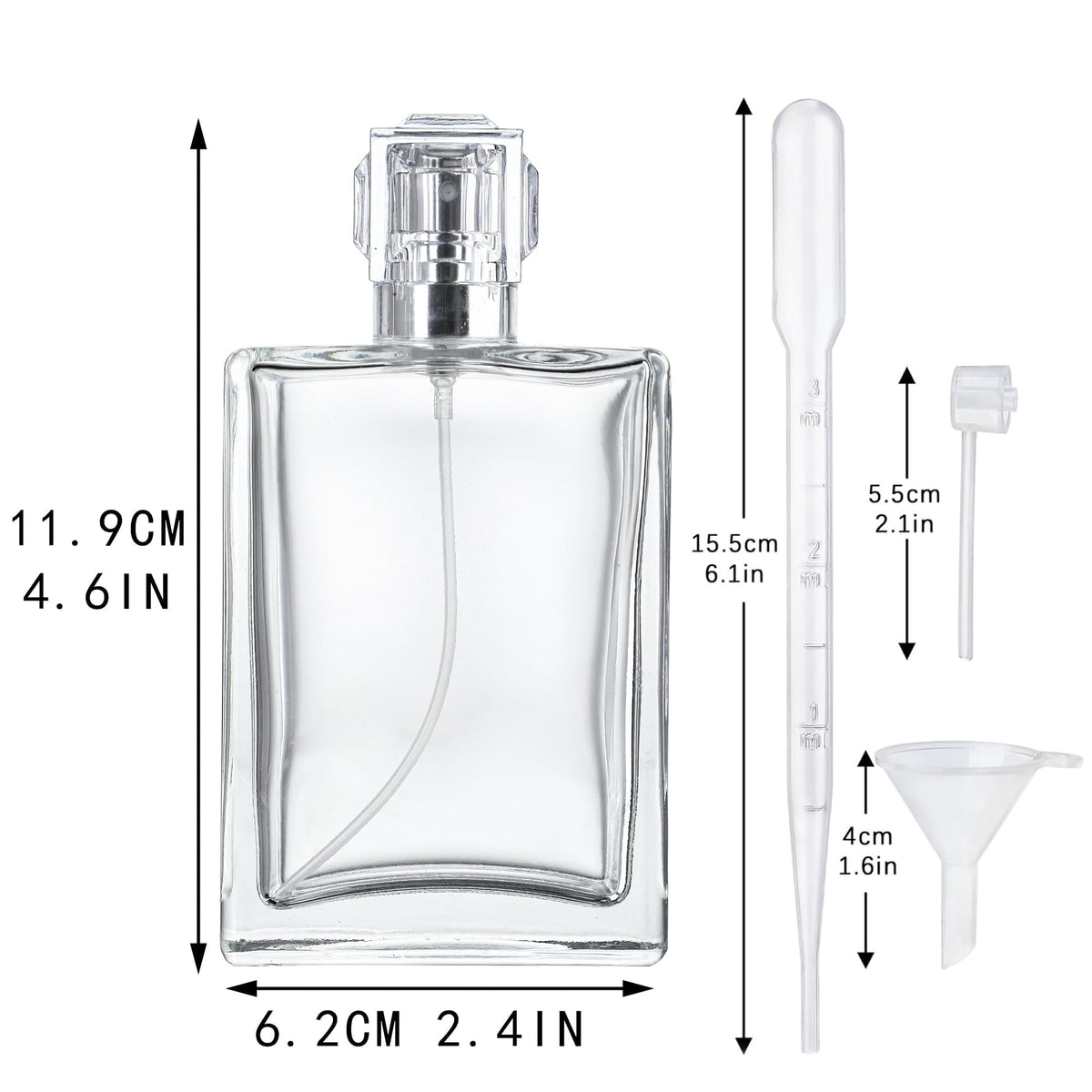 2 Pack 100ml Refillable Glass Spray Bottles I535010