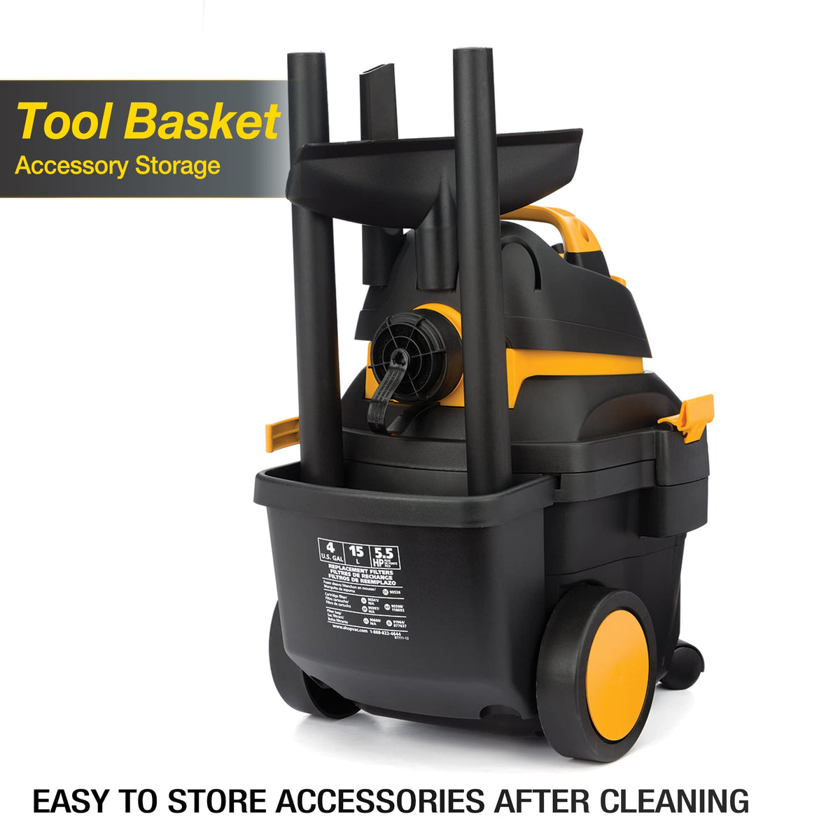 4 Gallon 5.5 Peak HP Wet/Dry Utility Vacuum with Cart L91024