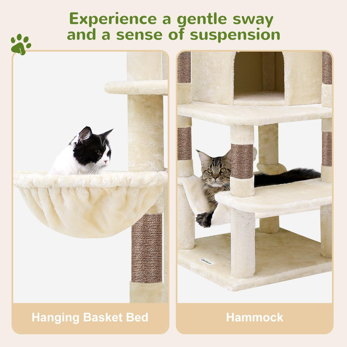 Beige 66inch Corner Cat Tree Tower B23217