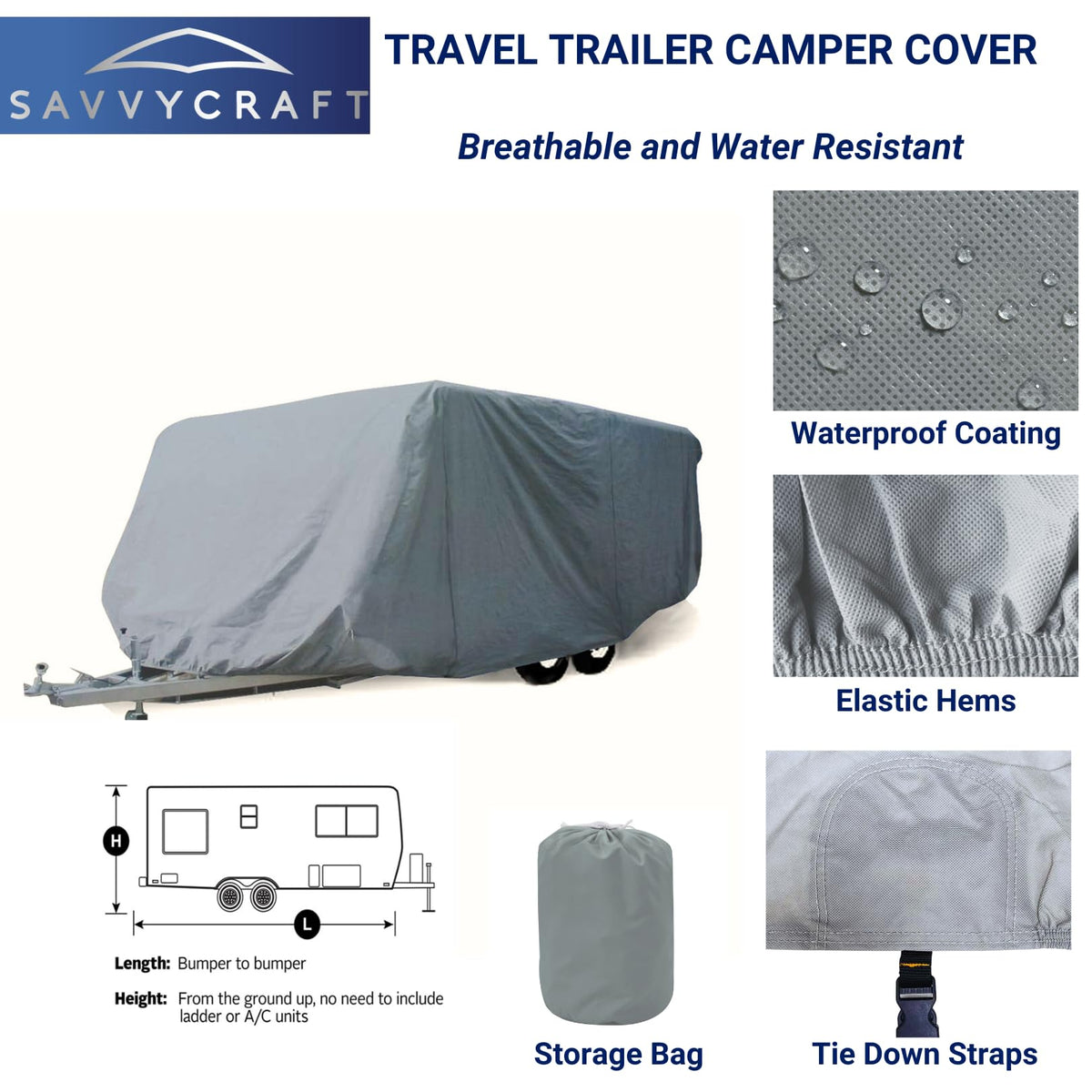 Water-Resistant Travel Trailer Cover 18'-20' M638747