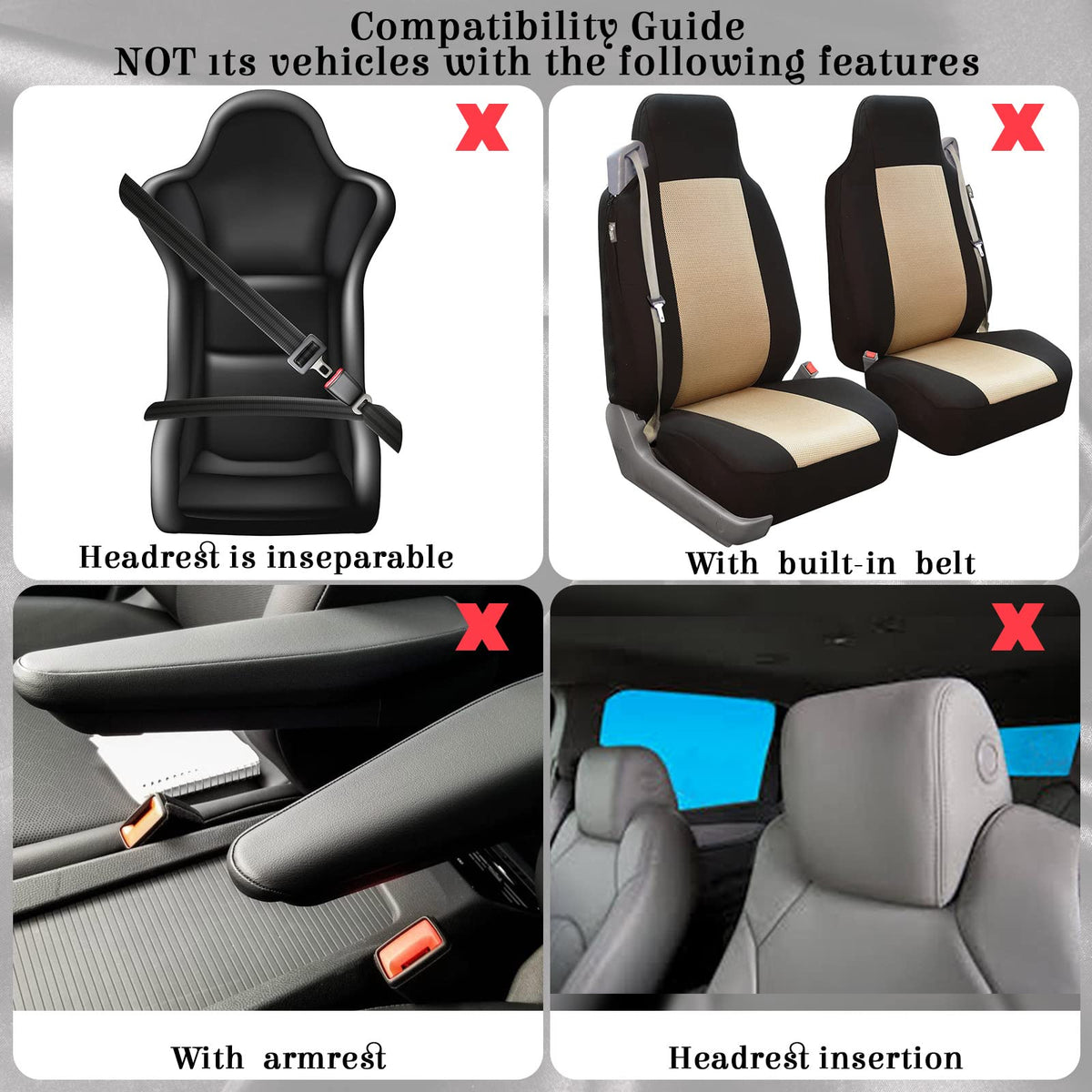 47 Pcs Full Car Seat Covers Set E4999