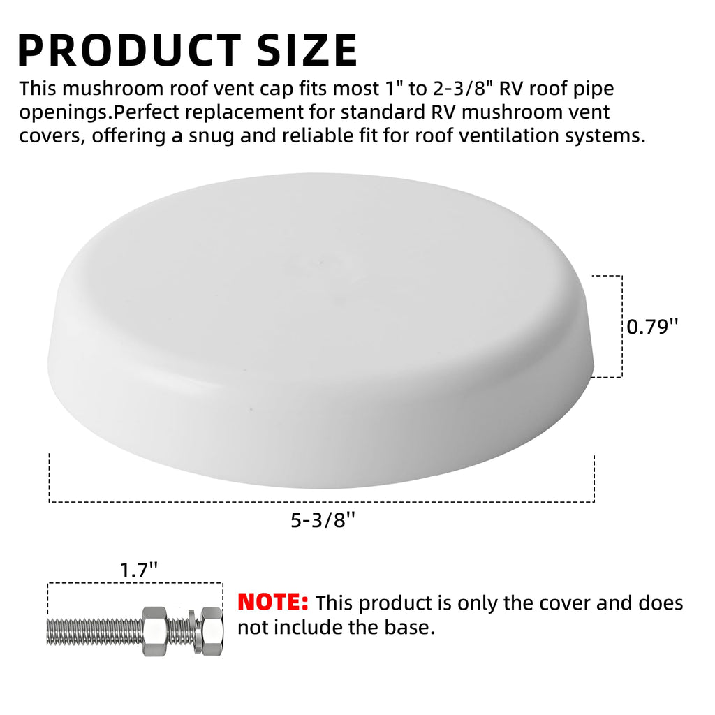 Mushroom Style RV Plumbing Vent Cap R3913