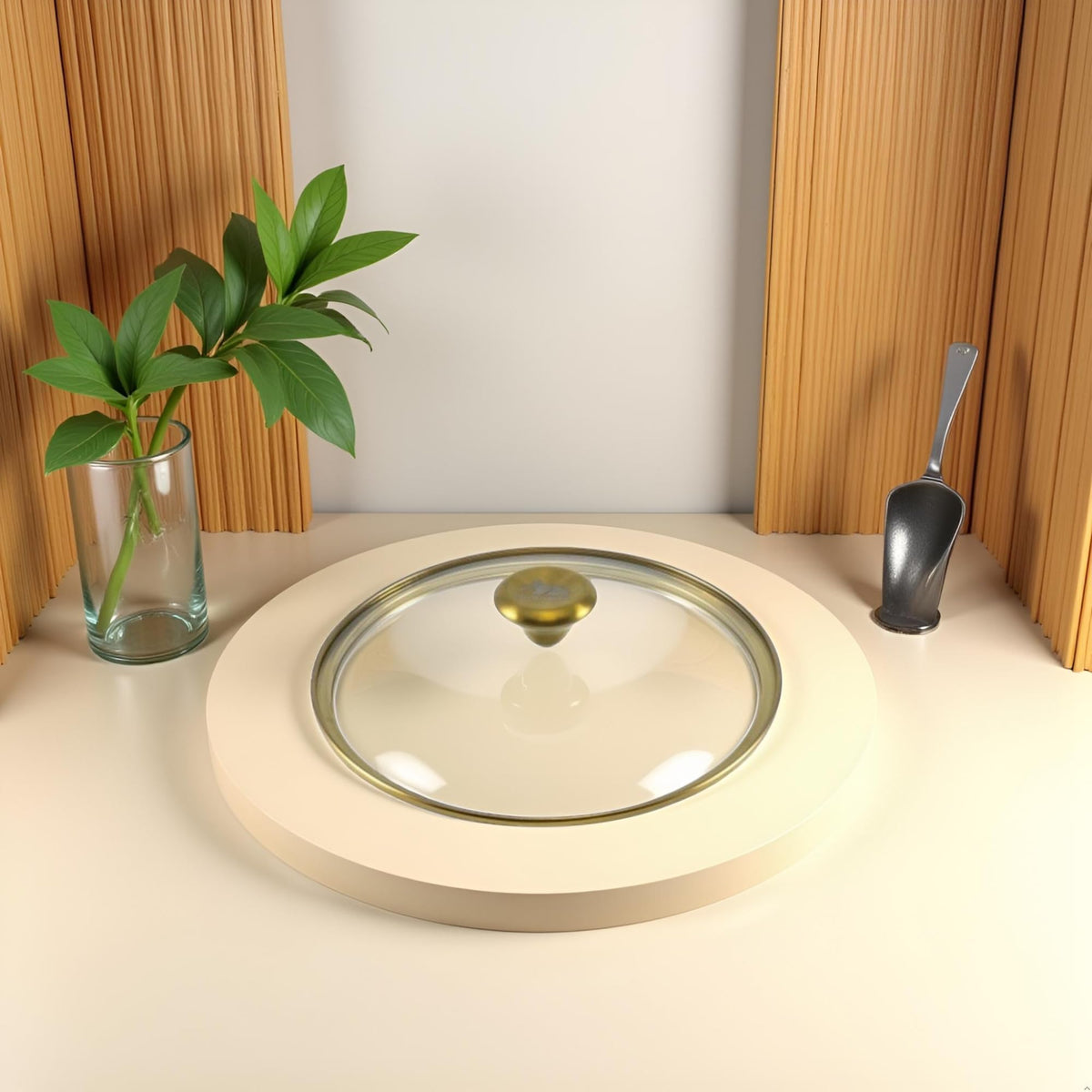 10" Tempered Glass Lid with Steam Vent & Stainless Steel Rim U607
