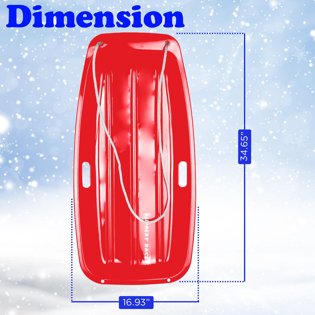 Kids Plastic Toboggan Snow Sled with Pull Rope L27053