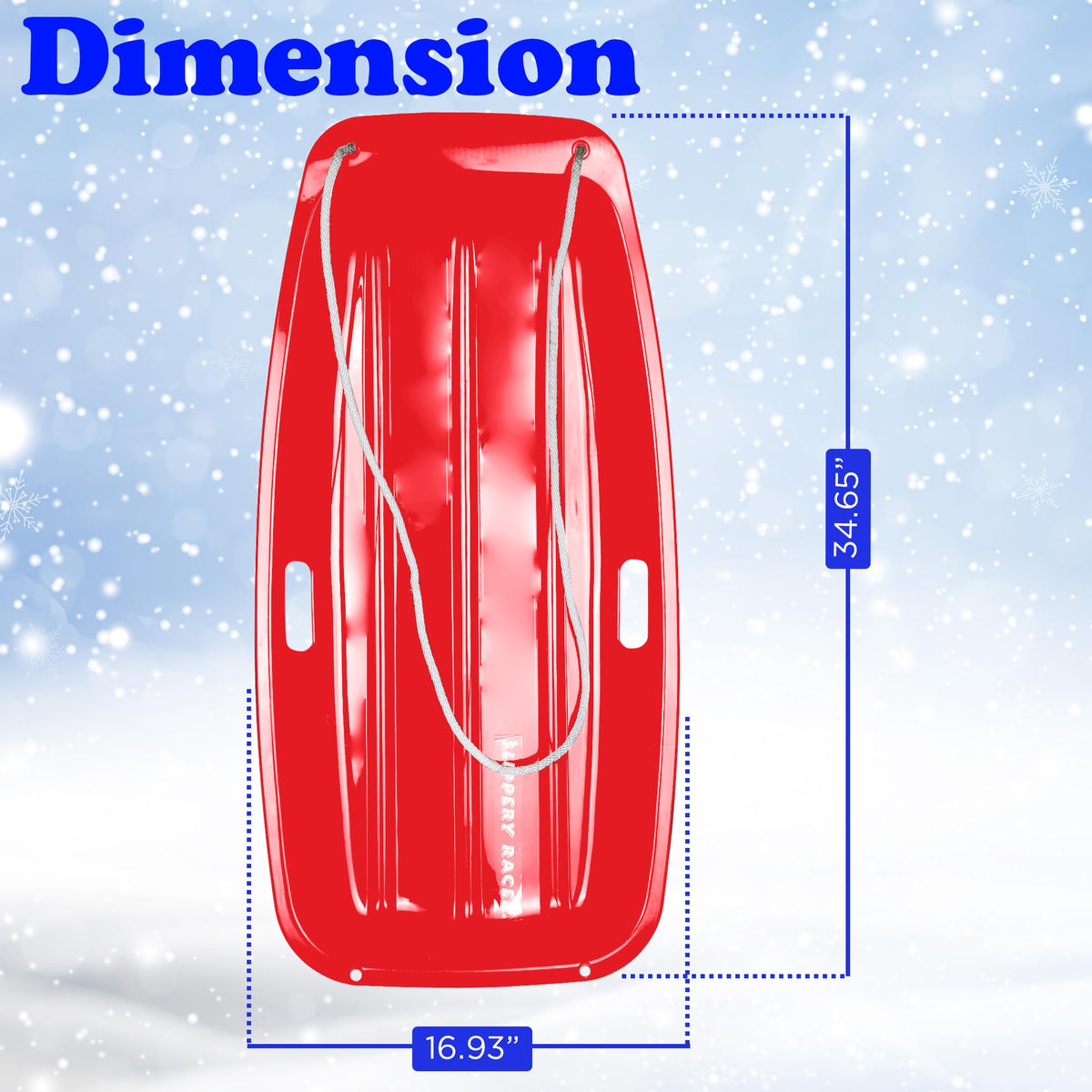 Kids Plastic Toboggan Snow Sled with Pull Rope L27053