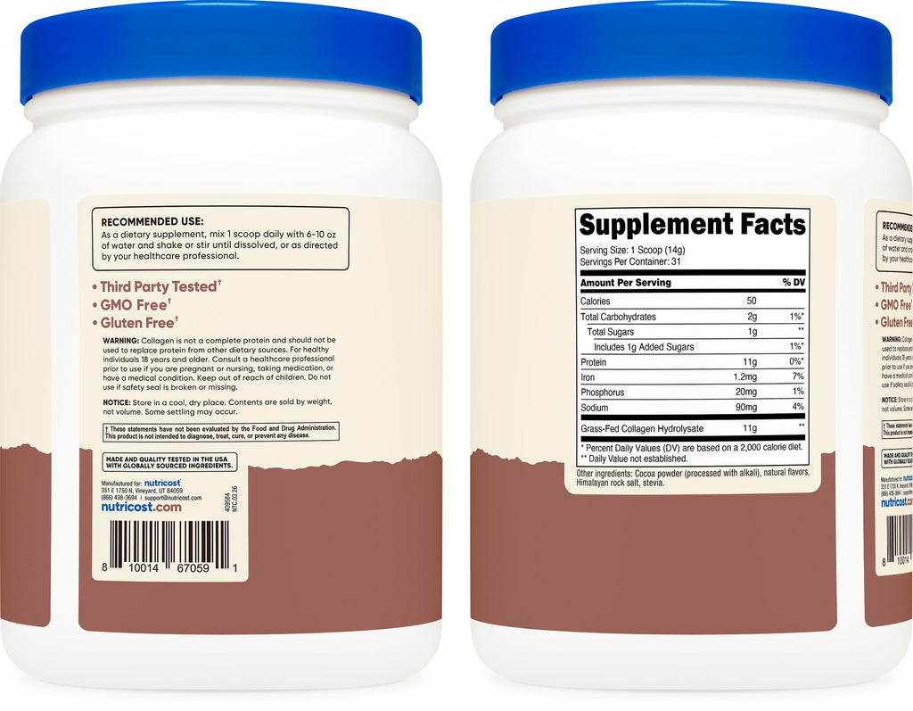 Collagen Peptides Powder 1LB Chocolate E732