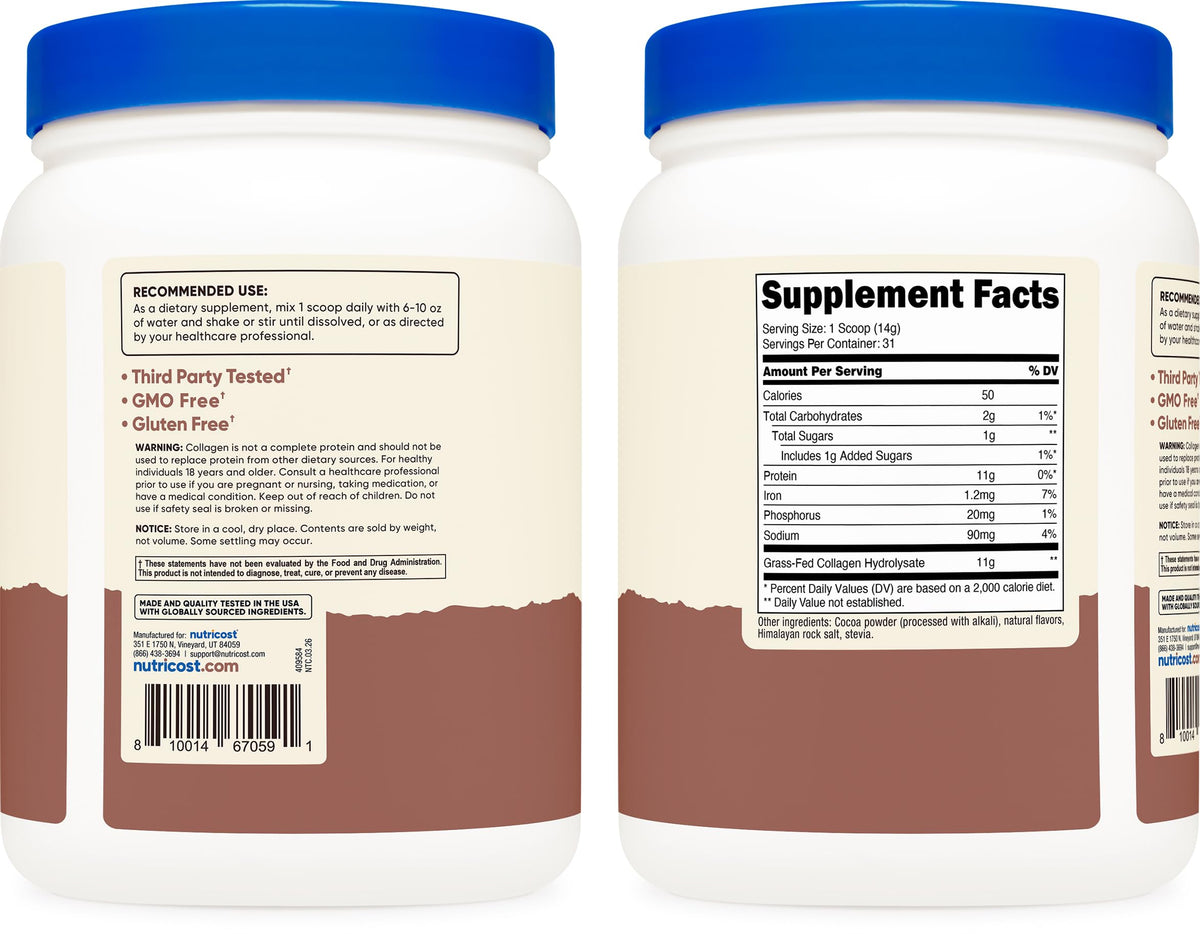 Collagen Peptides Powder 1LB Chocolate E732