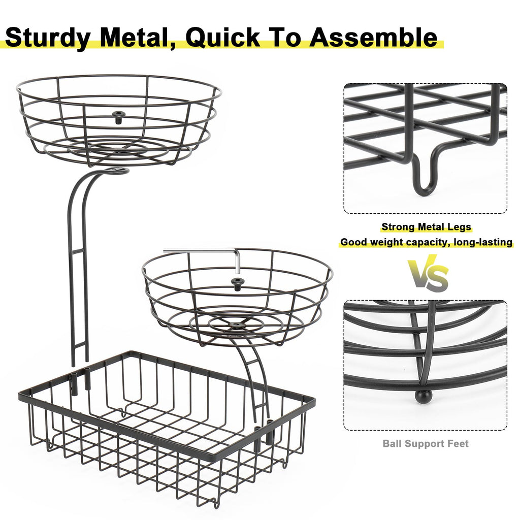 3 Tier Metal Fruit Vegetable Basket T313189