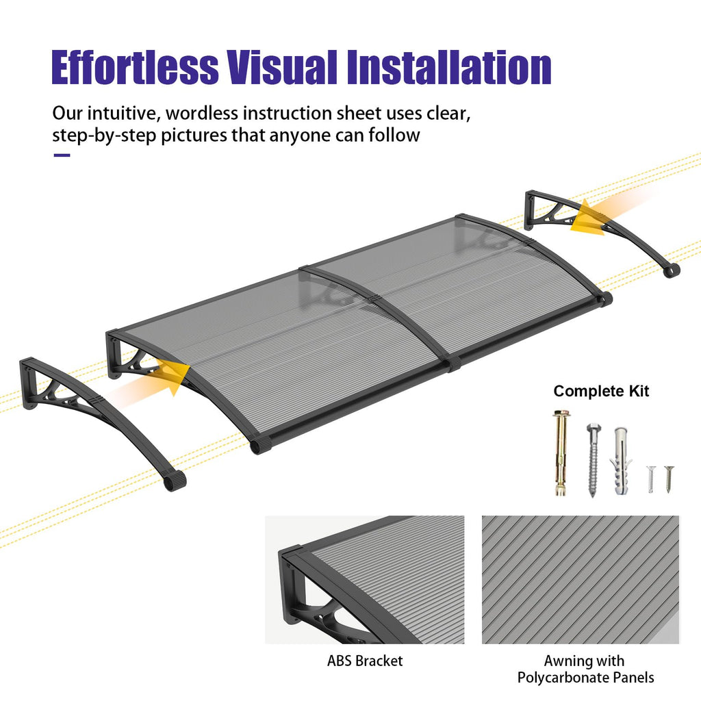 32" x 48" Window Door Awning Canopy with Drainage C731615
