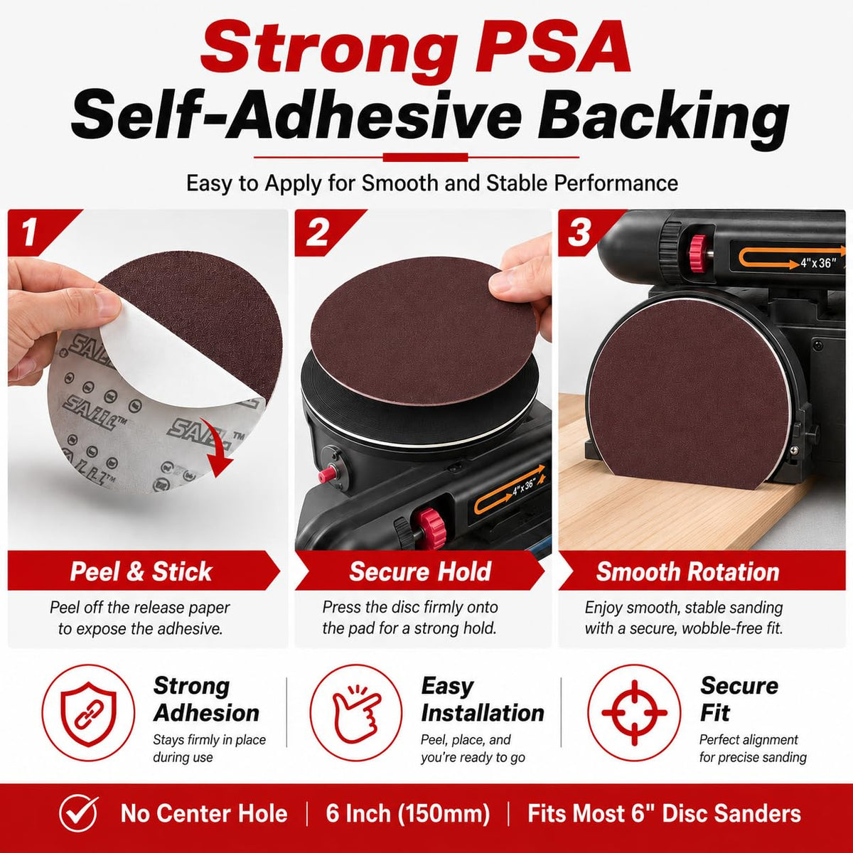 34 Pieces Sanding Belts and PSA Sanding Discs Set Alumina O607