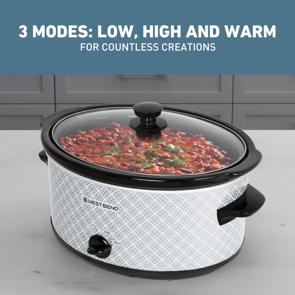 6-Quart Slow Cooker with Ceramic Crockpot and Glass Lid U148844