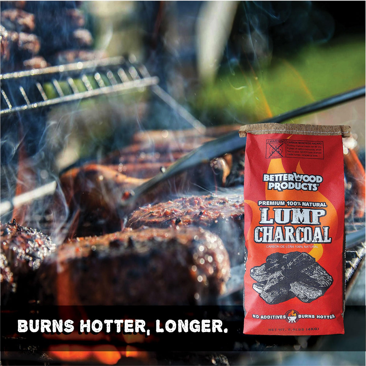100% All Natural Hardwood Lump Charcoal 17.6 Pounds S545