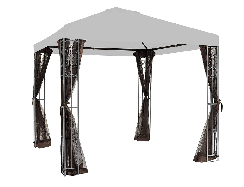 8' x 8' Brown Gazebo Replacement Mosquito Netting T1921