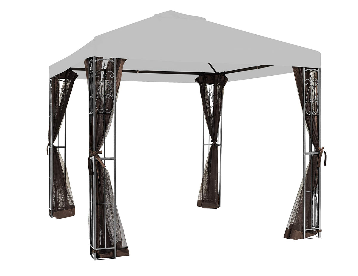 8' x 8' Brown Gazebo Replacement Mosquito Netting T1921
