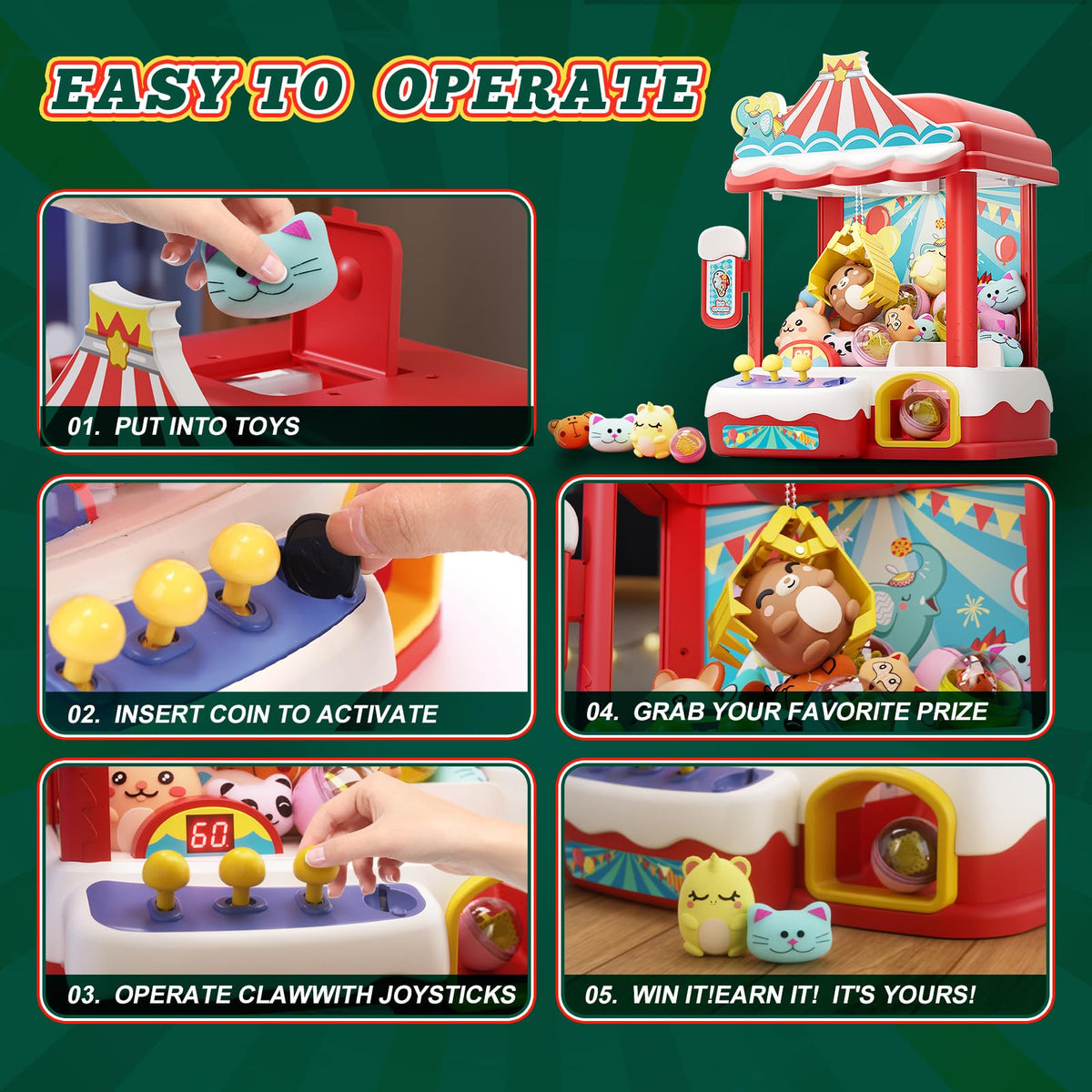 Claw Machine with 30 Mini Prizes B73409