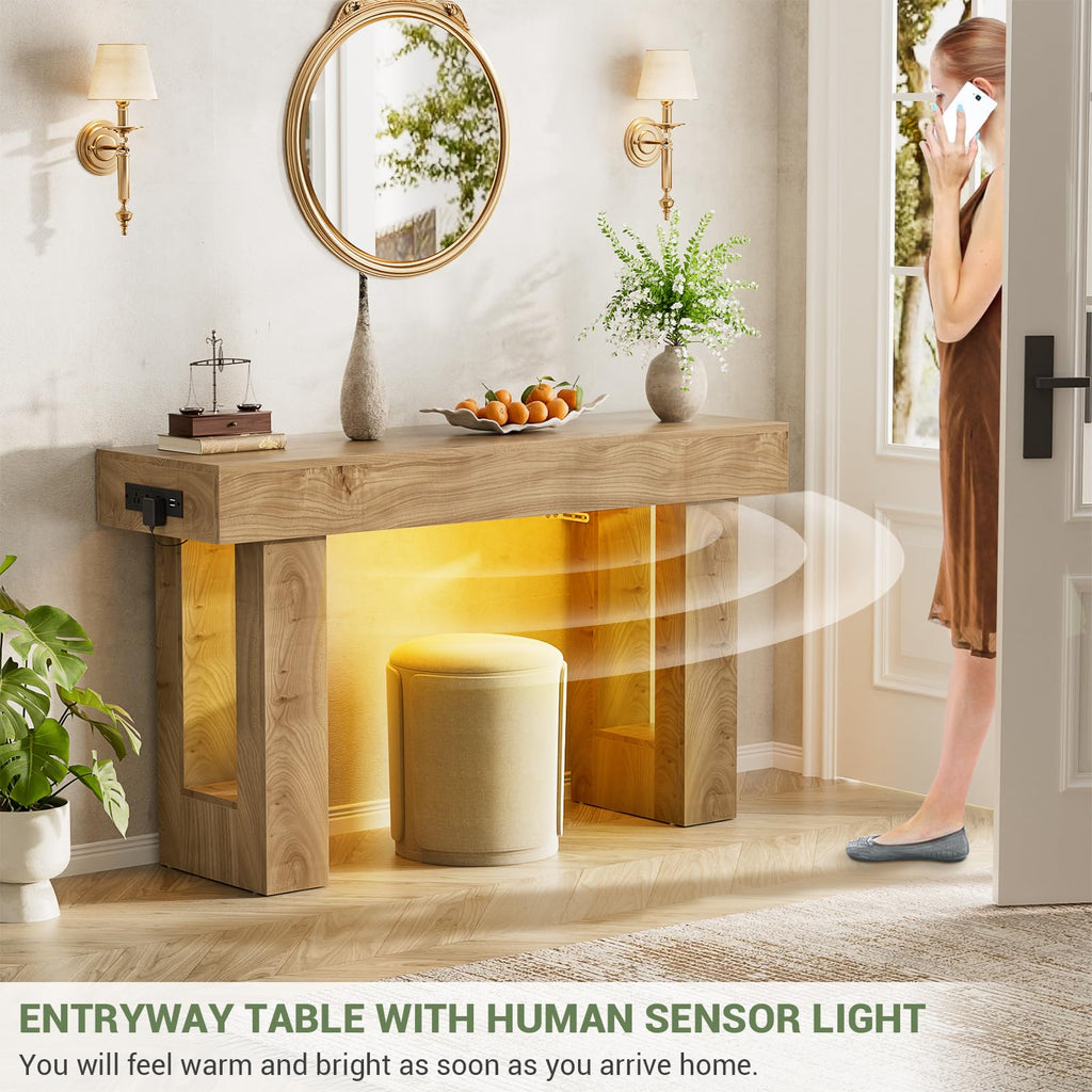 47" Entryway Table with Sensor Light & AC Outlets R18984