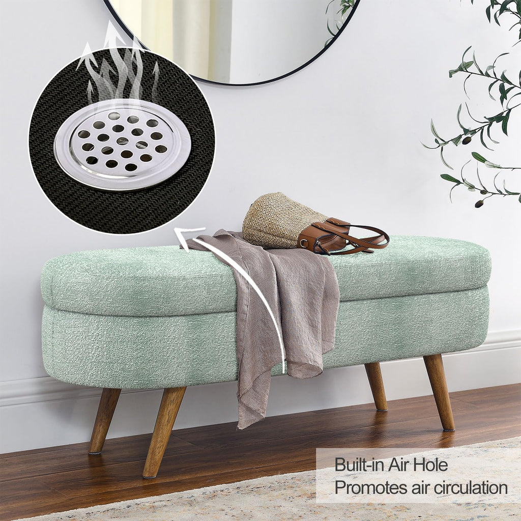 Cyan Boucle Storage Ottoman Bench B63638