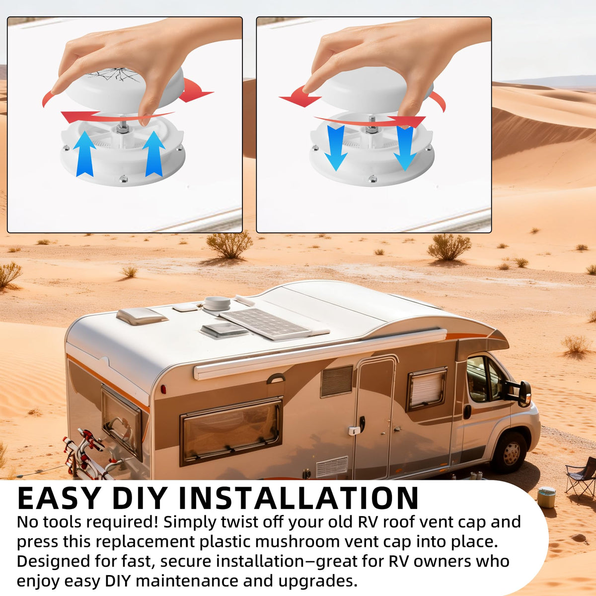 Mushroom Style RV Plumbing Vent Cap R3913