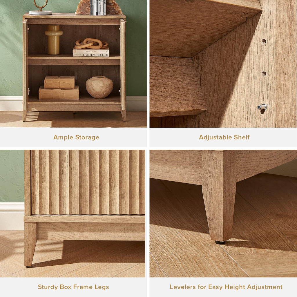 Fluted Storage Cabinet with Adjustable Shelf H572344