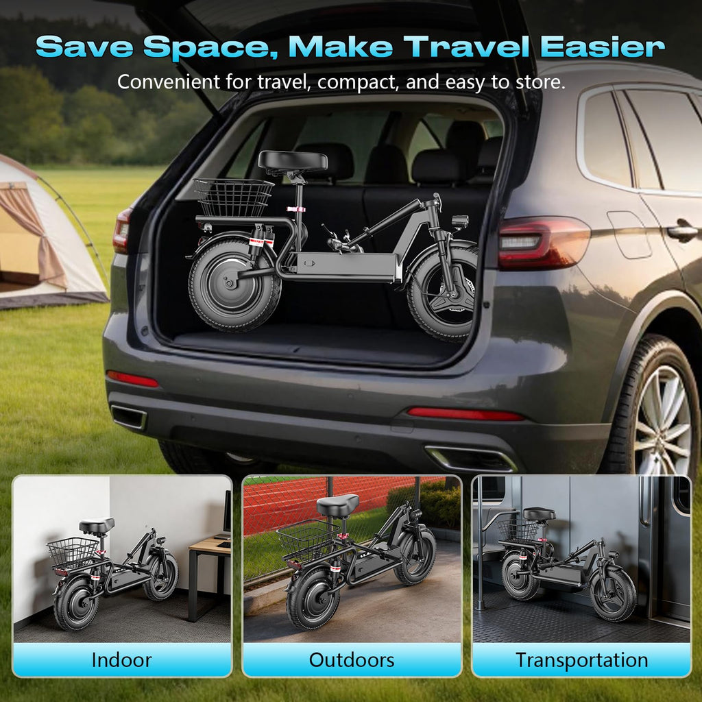 Electric Scooter with Seat, 1000W Peak Motor, 25 MPH, 14" Pneumatic Tires N248311
