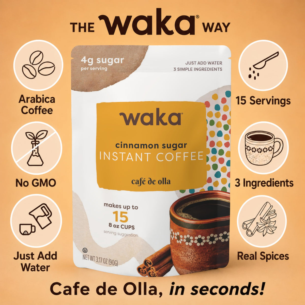 Instant Coffee, Slightly Sweetened, Cinnamon Z276