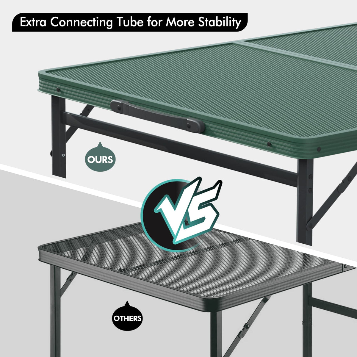 3ft Folding Aluminum Camping Table with Adjustable Legs W818
