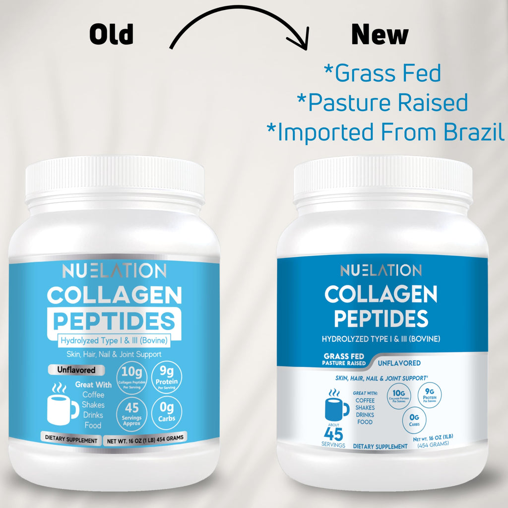 Grass Fed Hydrolyzed Bovine Collagen Peptides Powder 1LB Unflavored C650928