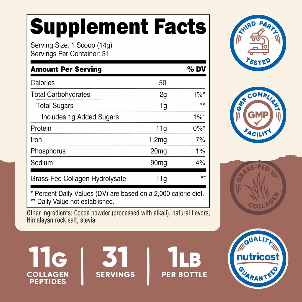Collagen Peptides Powder 1LB Chocolate E732