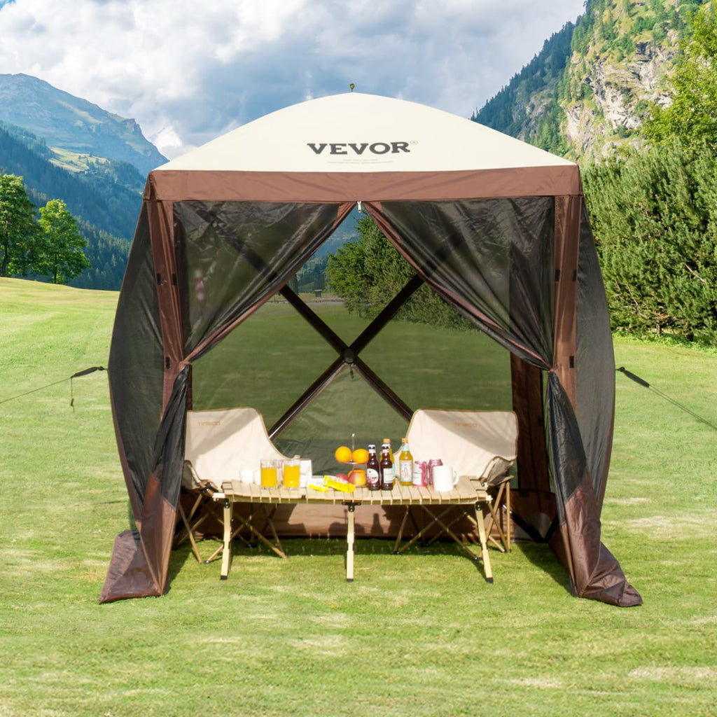 6 x 6 ft Pop Up Gazebo Tent with Mosquito Netting and Privacy Panels B48289