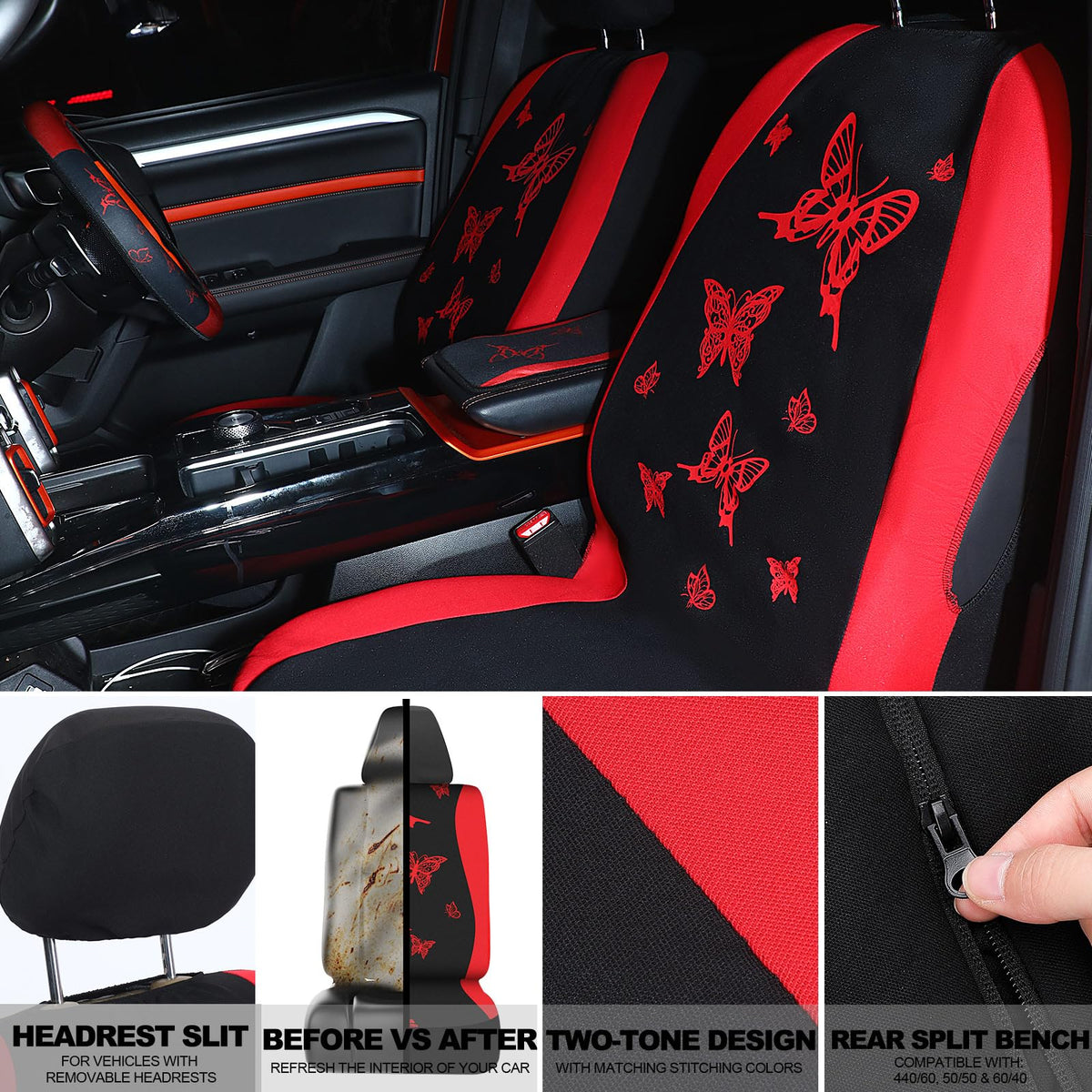 47 Pcs Full Car Seat Covers Set E4999