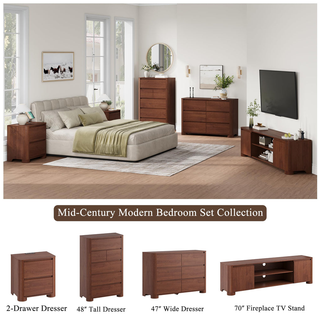 70" Walnut TV Stand H160