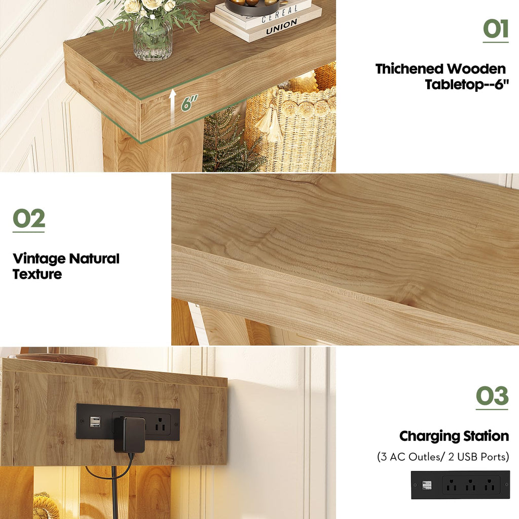 47" Entryway Table with Sensor Light & AC Outlets R18984